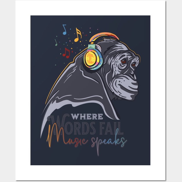 Music Monkey Wall Art by CandyUPlanet